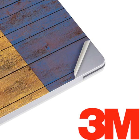 Barbados Flag Dark Wood Surface Laptop 2 Skin